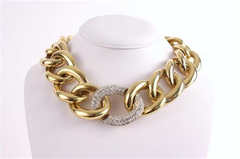 vintage givenchy jewelry necklace|vintage Givenchy gold chain necklace.